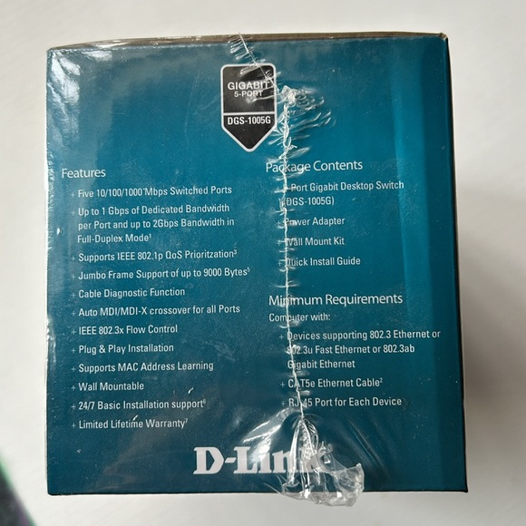 New in box D-Link 5 port gigabit Ethernet switch - Picture 2 of 5